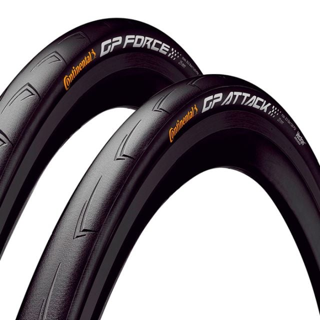 Set   28" | 700 x 23C  Force 3 28" | 700 x 25C  Grand Prix Attack Neumáticos Continental