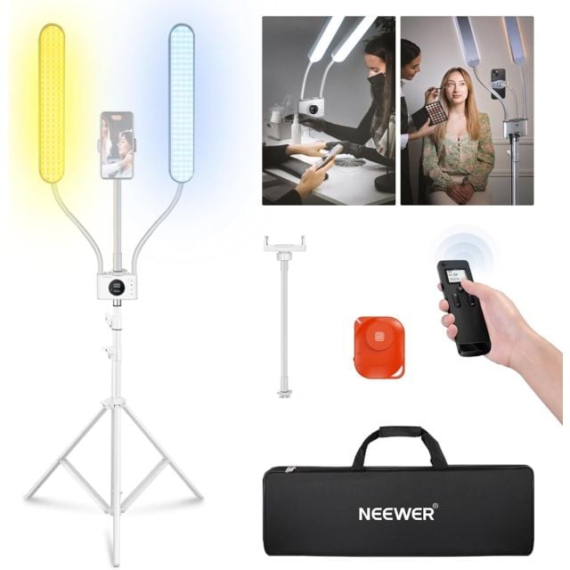 Luz esteticista con soporte para teléfono Neewer