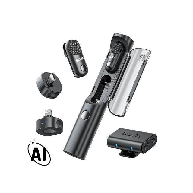 Micrófono Inalámbrico Doble con IA BOYA Magic-01  USB-C, Lightning y 3.5mm
