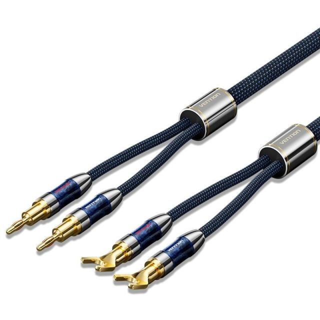 Cable de Parlantes de Alta Calidad con Banana Plugs y Spade Plugs-3M - Vention Open box 