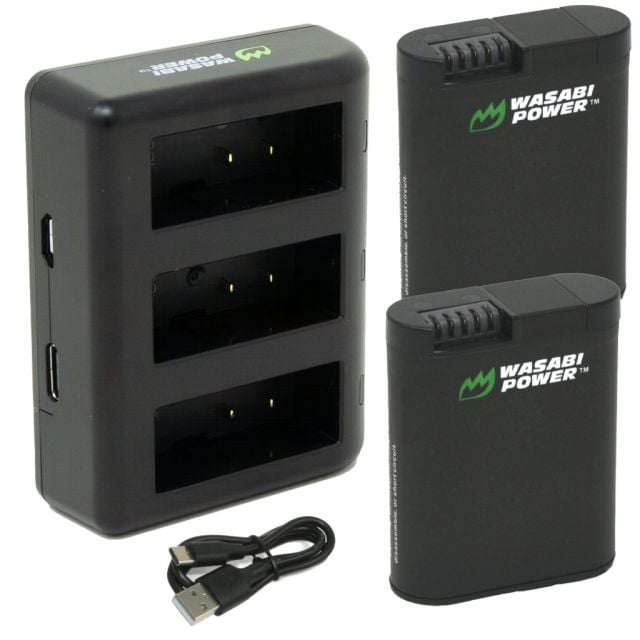Pack de 2 Bateria Wasabi Power para GoPro HERO13 y Cargador Triple