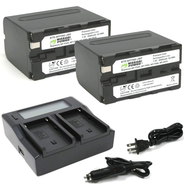 Kit de 2 Bateria  Wasabi para Sony NP-F950, NP-F960, NP-F970, NP-F975 