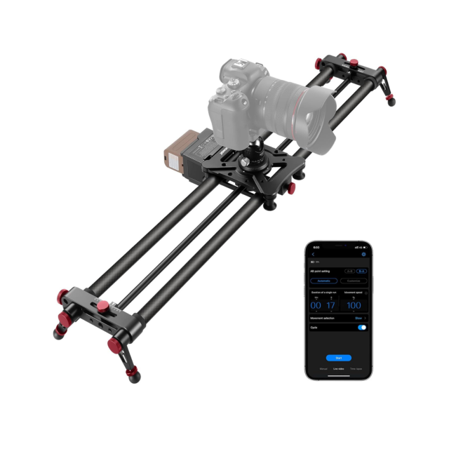Slider de Cámara Motorizado NEEWER 80 cm Fibra de Carbono Control App