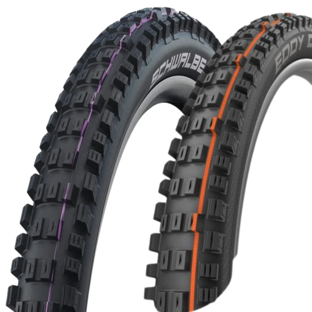 Pack de neumáticos Schwalbe Eddy Current Trail 29x2.6 y Gravity 27.5x2.6