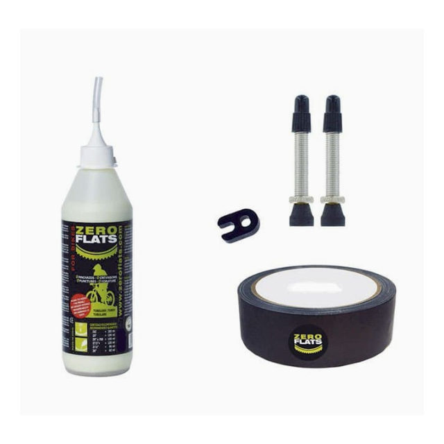 Kit de conversión de neumáticos Set 29 Tubeless Blanco, Negro 31mm Zero flats 